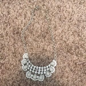Abercrombie silver/diamond statement necklace